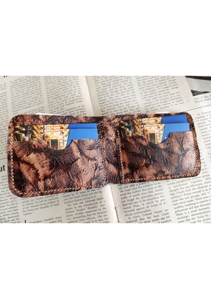 Deri Tamamen El Emeği Cüzdan 22CM*8CM * 1 Banknot Alanı 4 Kart Bölmesi UK08