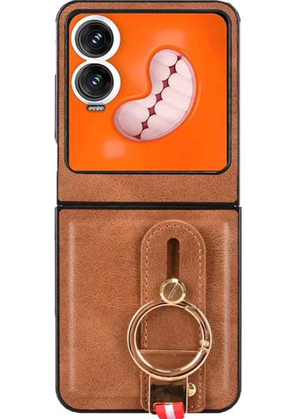 Tecno Phantom V Flip2 Askılıklı Standlı Açacaklı Deri KILIF-AL5118