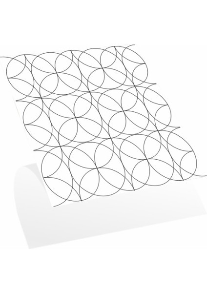 4'lü Paket 30 cm x 30 cm Ebatında Siyah Daire Geometrik Model Pvc Duvar Karosu