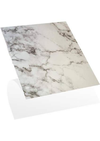 4'lü Paket 30 cm x 30 cm Ebatında Gri Beyaz Mermer Model Pvc Duvar Karosu