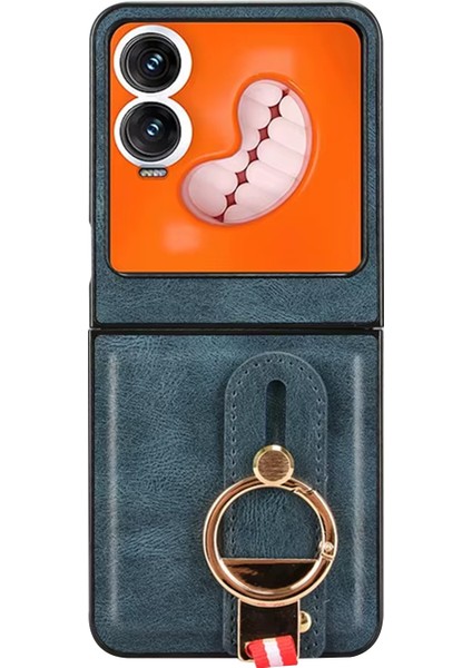 Tecno Phantom V Flip2 Askılıklı Standlı Açacaklı Deri KILIF-AL5118