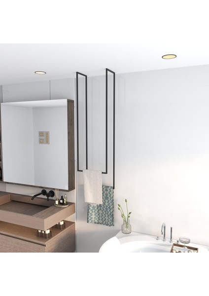 Dekoratif Metal Banyo Düzenleyici - Metal Açık Havluluk - Metal Organizer - 12
