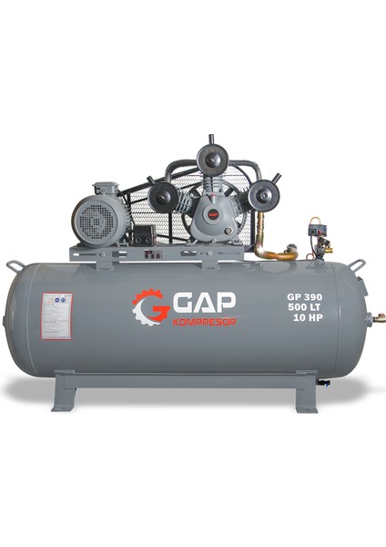 Pistonlu Hava Kompresörü 500LT 3 Kafa 8 Bar 10HP GP390