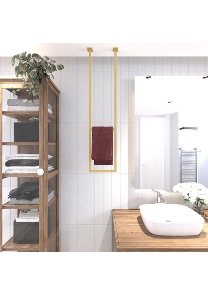 Dekoratif Metal Banyo Düzenleyici - Metal Açık Havluluk - Metal Organizer - 21
