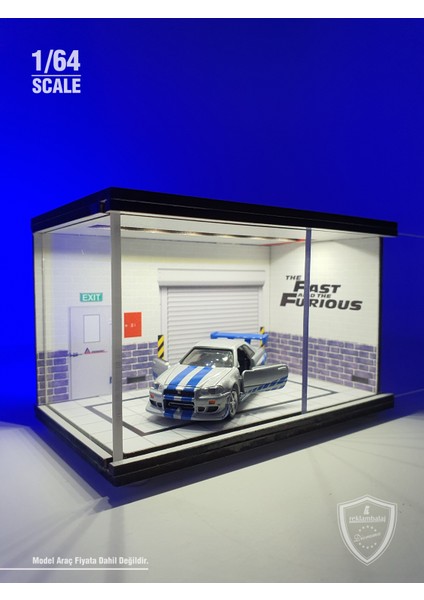 Fast And Furious Diecast LED Işıklı Akrilik Korumalı Stand/diorama 1:64 Ölçek