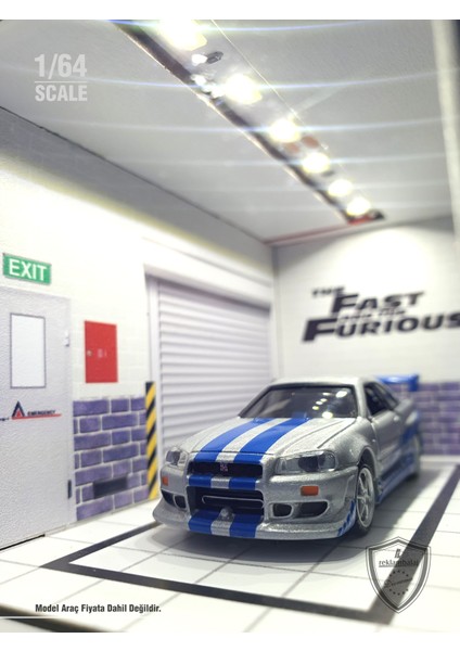 Fast And Furious Diecast LED Işıklı Akrilik Korumalı Stand/diorama 1:64 Ölçek