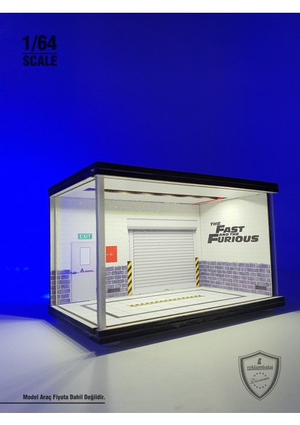 Fast And Furious Diecast LED Işıklı Akrilik Korumalı Stand/diorama 1:64 Ölçek