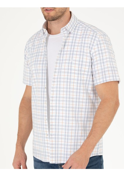 Erkek Tarçın Regular Fit Kısa Kollu Gömlek 50265006-VR191