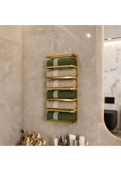Dekoratif Metal Banyo Düzenleyici - Metal Açık Havluluk - Metal Organizer - 3
