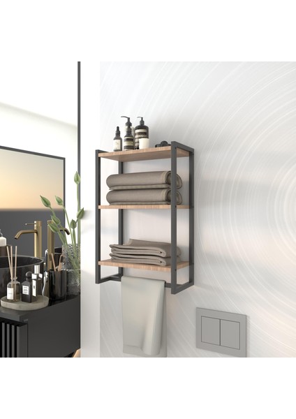 Dekoratif Metal Banyo Düzenleyici - Metal Açık Havluluk - Metal Organizer - 7