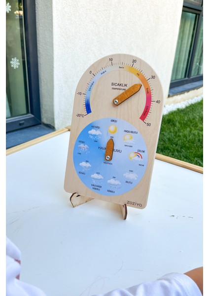 Montessori Hava Durumu ve Sıcaklık Göstergesi Eğitici Ahşap Oyuncak