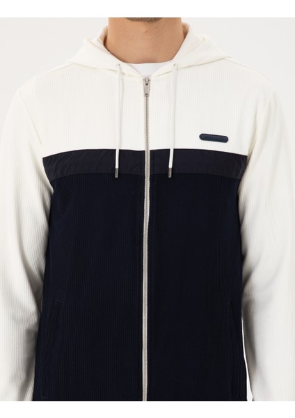 Erkek Ekru Regular Fit Örme Hırka 50292126-VR019