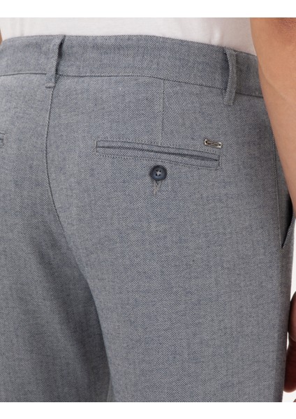 Erkek Açık Lacivert Slim Fit Kanvas Pantolon 50295952-Vr059