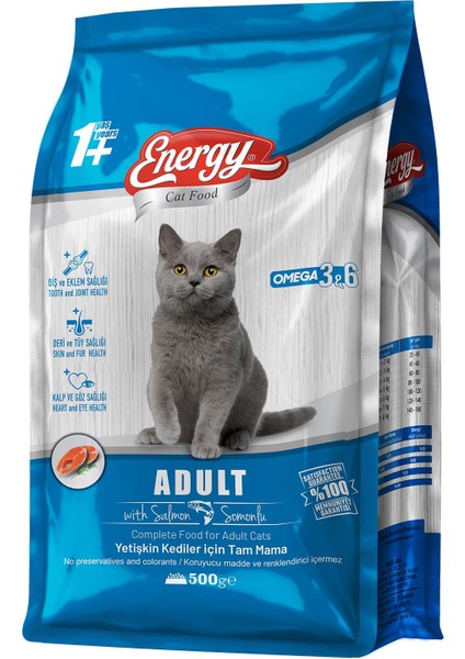 Cat Food Energy 500 g Somonlu Yetişkin Kedi Maması