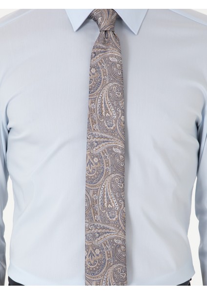 Erkek Açık Mavi Slim Fit Non Iron Pamuk Karışımlı Klasik Gömlek 50305838-VR003