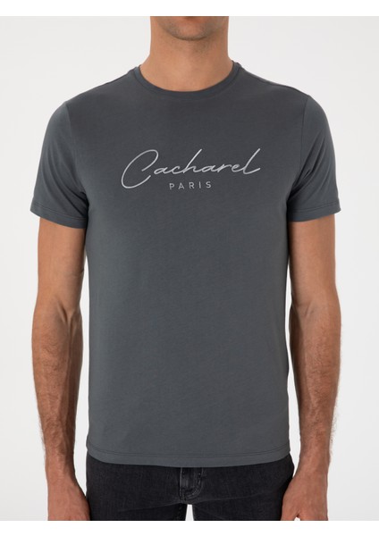 Erkek Antrasit Slim Fit Bisiklet Yaka T-Shirt 50310035-VR006