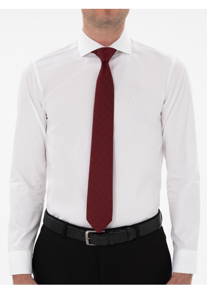 Erkek Beyaz Slim Fit Italyan Yaka Klasik Gömlek 50305851-VR013