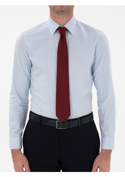 Erkek Açık Mavi Slim Fit Pamuklu Oxford Gömlek 50304497-VR003