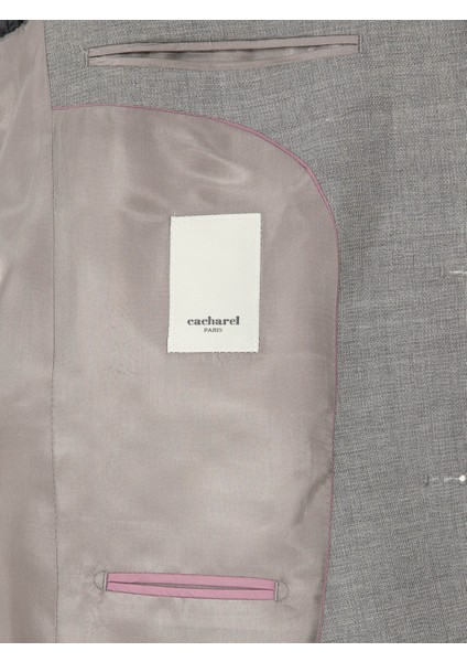 Erkek Gri Slim Fit Yün Klasik Ceket 50305790-VR024
