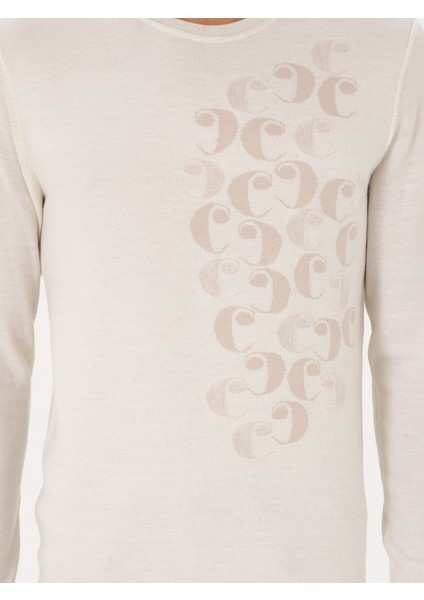 Erkek Beyaz Slim Fit Kazak 50291586-VR013