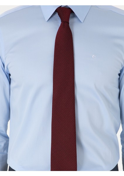Erkek Açık Mavi Slim Fit Pamuklu Klasik Gömlek 50311551-VR003