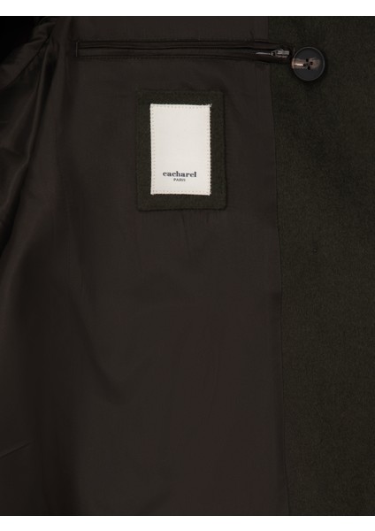 Erkek Haki Slim Fit Kaşe Kaban 50293483-VR027