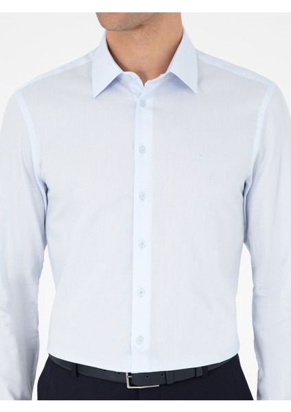 Erkek Açık Mavi Slim Fit %100 Pamuk Gömlek 50303006-VR003