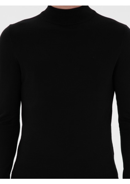 Erkek Siyah Slim Fit Basic Kazak 50293281-VR046