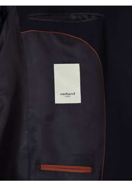 Erkek Lacivert Slim Fit Yün Karışımlı Klasik Ceket 50306044-VR033