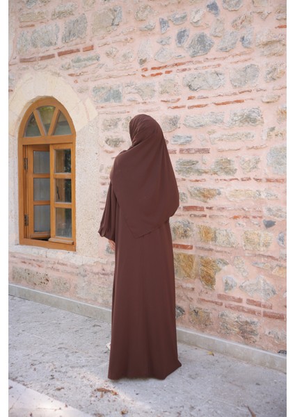 Kendinden Şallı Abaya Ferace -Medine Ipeği