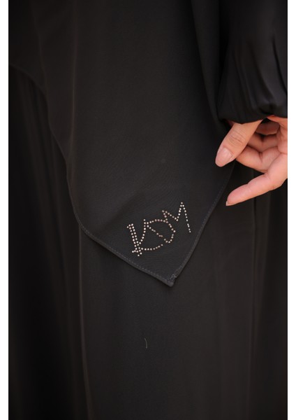 Kendinden Şallı Abaya Ferace -Medine Ipeği