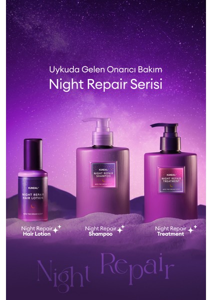 Yoğun Onarıcı Nemlendirici ve Şekillendirici Saç Bakım Losyonu KUNDAL Night Repair Hair Lotion