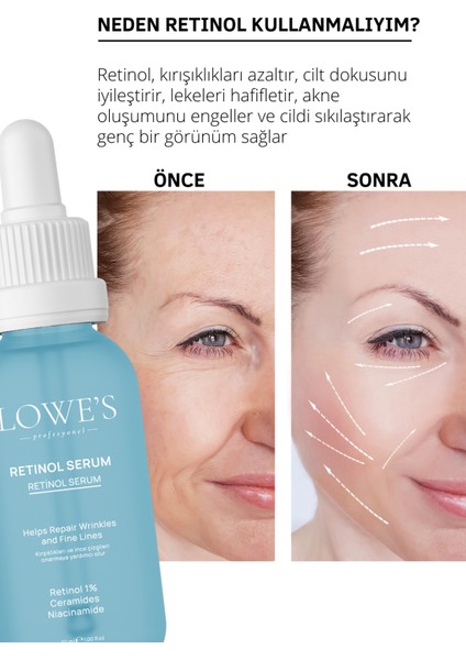 Avantajlı 2'li Bakım Seti Retinol Serumu Pürüzsüz ve Genç Bir Cilt Için