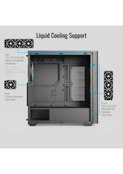 D501A Black 1000W 80+ Gold Atx 3.1, 4X12CM A-Rgb Fanlı, Ahşap Ön Panel Detaylı, Tempered Cam Yan ve Mesh Ön Panel, USB Type-C, Atx Bilgisayar Kasası (AE-D501A-BK1000G)