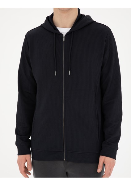 Erkek Lacivert Regular Fit Örme Hırka 50285212-VR033