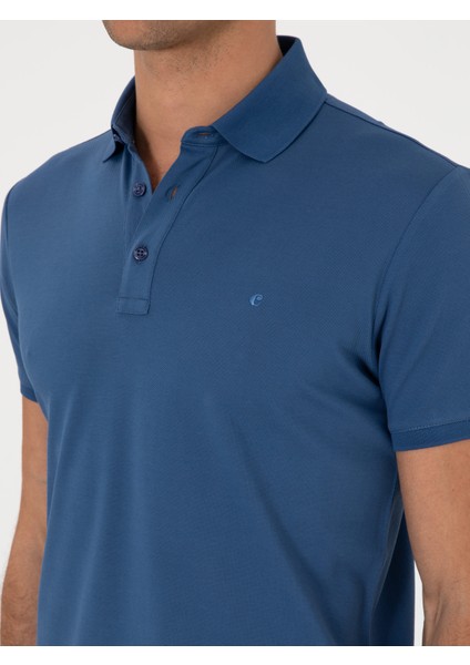 Erkek Indigo Slim Fit %100 Pamuk Polo Yaka T-Shirt 50300934-VR028