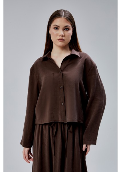 Kahverengi Oversize Gömlek