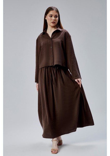 Kahverengi Oversize Gömlek modelleri