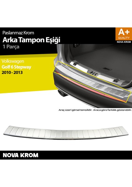 Vw Golf 6 Sw Krom Arka Tampon Eşiği 2010-2013