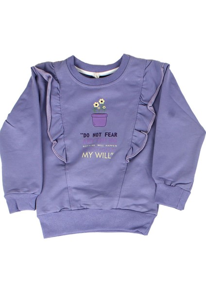 Kız Çocuk Mor Fırfırlı My Will Yazılı Saksıda Çiçek Baskılı 2'li Takım - 1015601 fiyatları