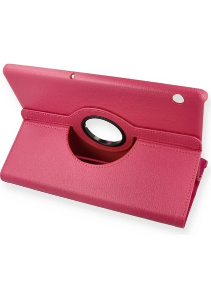Huawei Mediapad T5 10 Kılıf 360 Tablet Deri Kılıf - Pembe Ynsmr