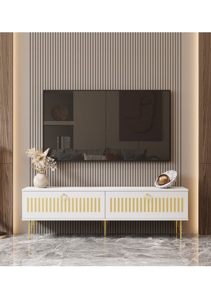 Andromeda Gold Serisi 160 cm 2 Kapaklı Mdf Tv Ünitesi 160 x 50 x 32 cm