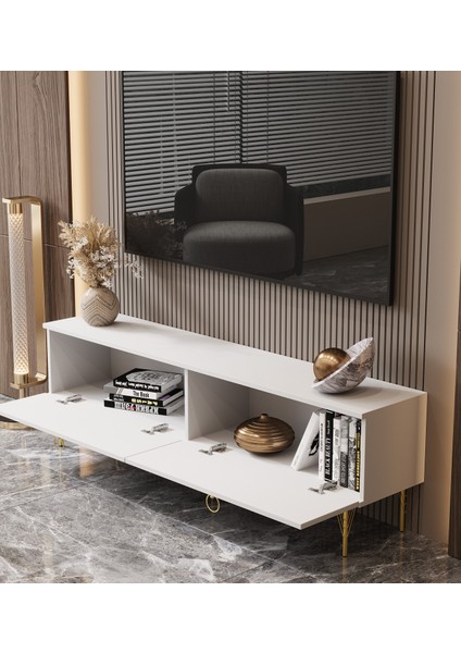 Andromeda Gold Serisi 160 cm 2 Kapaklı Mdf Tv Ünitesi 160 x 50 x 32 cm
