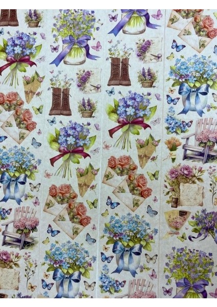 Çiçek Ziyafeti Temalı Washi Bant/ Washi Tape/ Sticker/ Bullet Journal