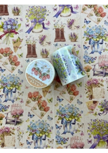 Çiçek Ziyafeti Temalı Washi Bant/ Washi Tape/ Sticker/ Bullet Journal