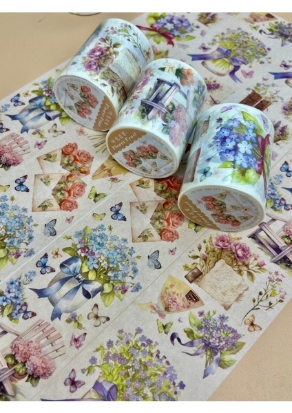 Çiçek Ziyafeti Temalı Washi Bant/ Washi Tape/ Sticker/ Bullet Journal
