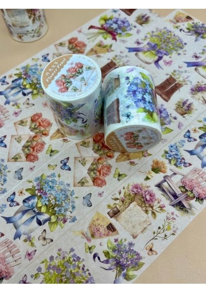 Çiçek Ziyafeti Temalı Washi Bant/ Washi Tape/ Sticker/ Bullet Journal