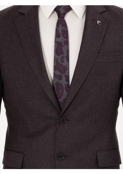 Erkek Bordo Slim Fit Ceket 50258858-VR014
