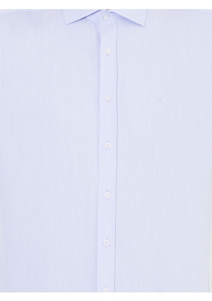 Erkek Açık Mavi Slim Fit Uzun Kollu Basic Gömlek 50269714-VR003