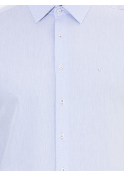 Erkek Açık Mavi Slim Fit Uzun Kollu Basic Gömlek 50268497-VR003